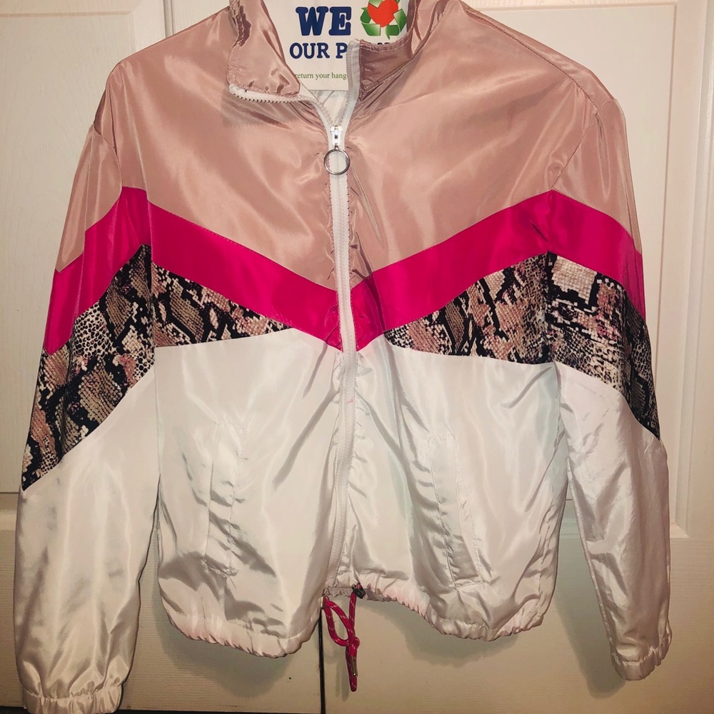 Pink Windbreaker jacket